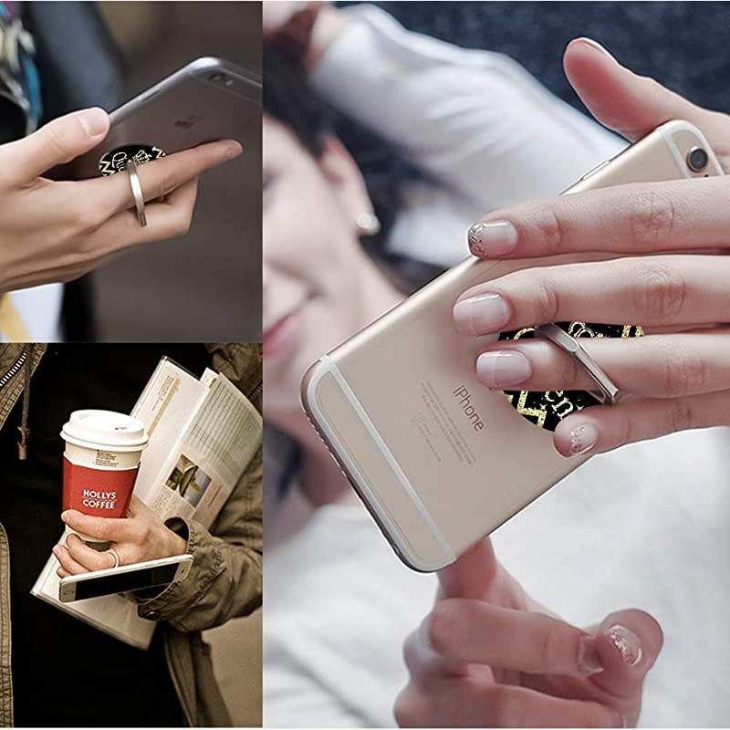 Phone Ring Holder 360 Rotation Finger Stand Grip Kickstand for Smartphones and Tablets (Gold Queen)
