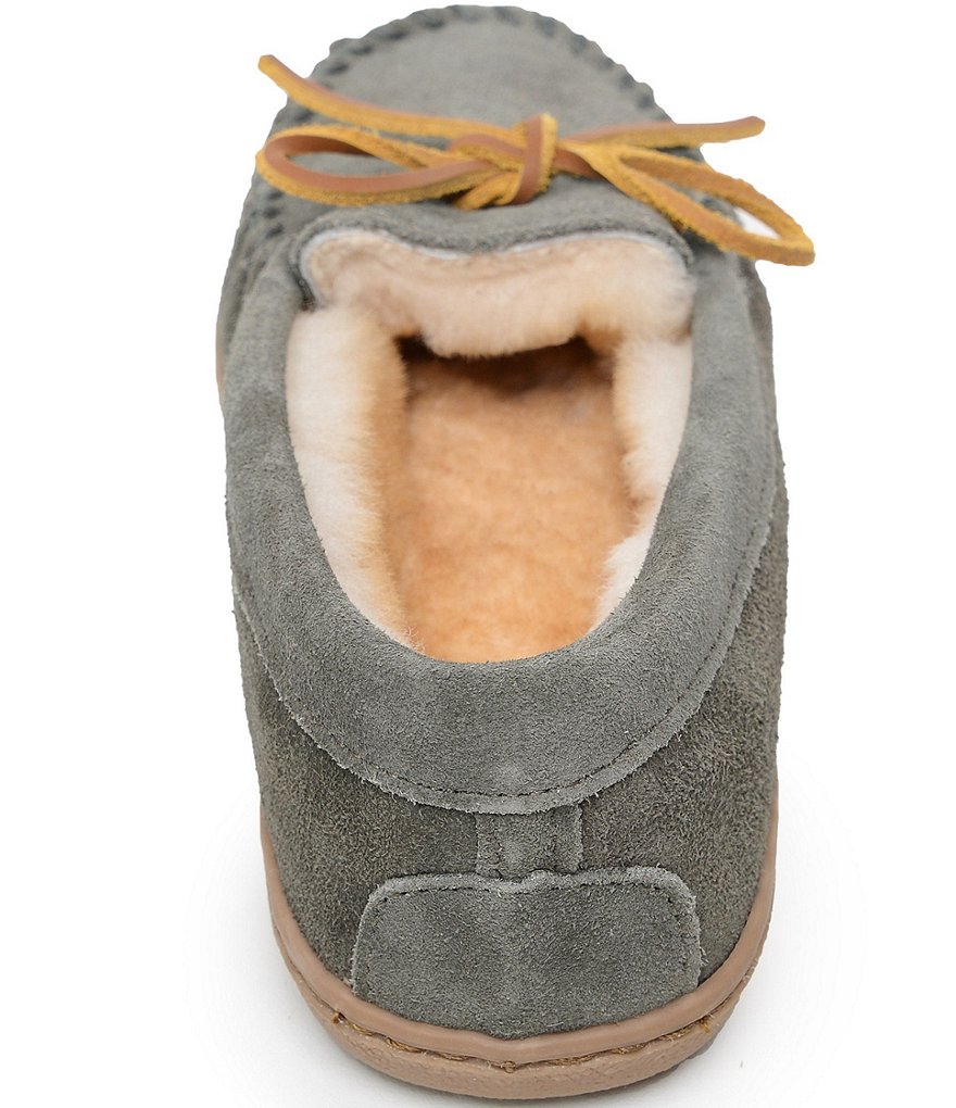 Minnetonka Sheepskin Suede Hardsole Moccasins