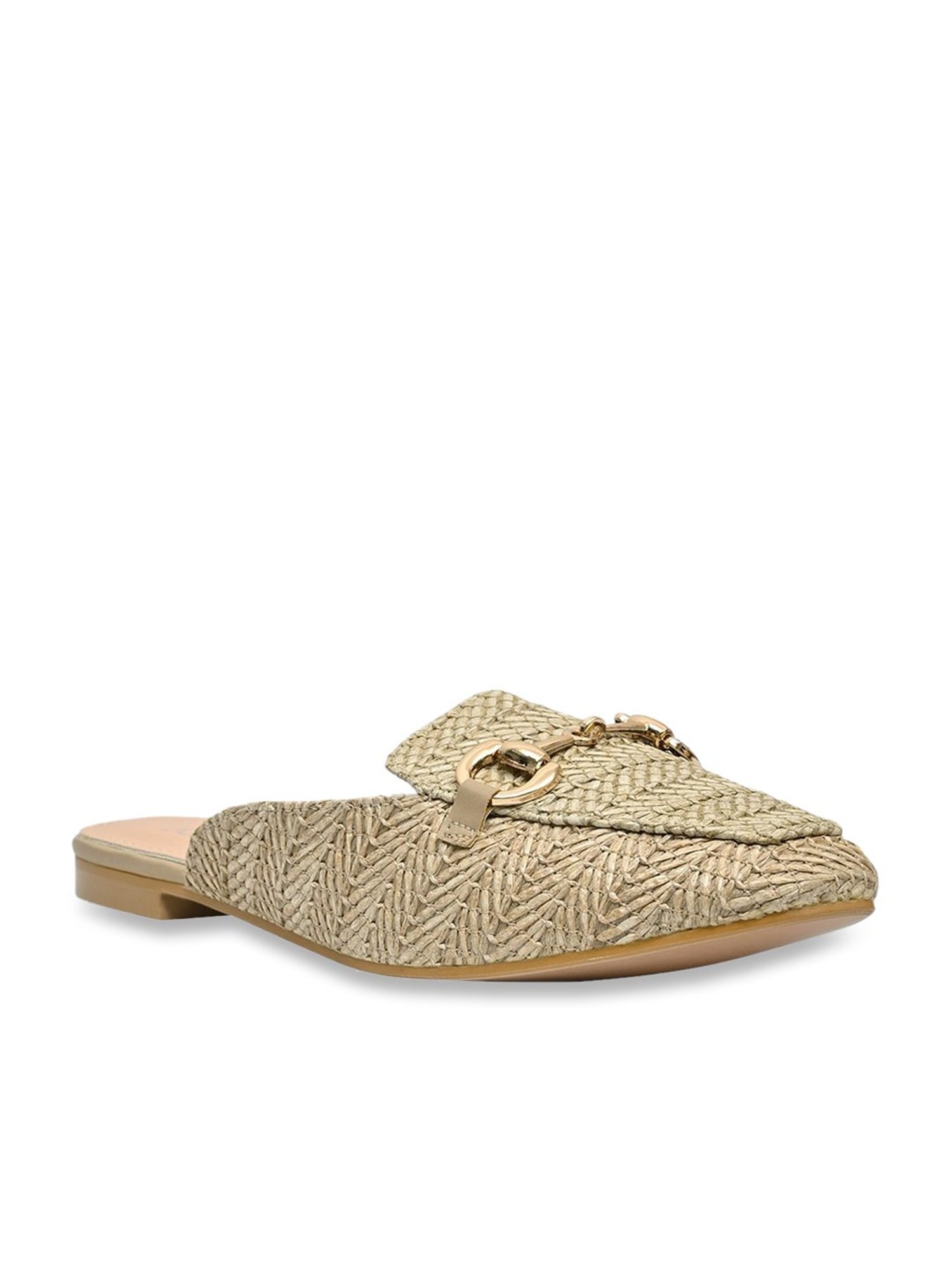 Jove Women's Beige Mule Shoes