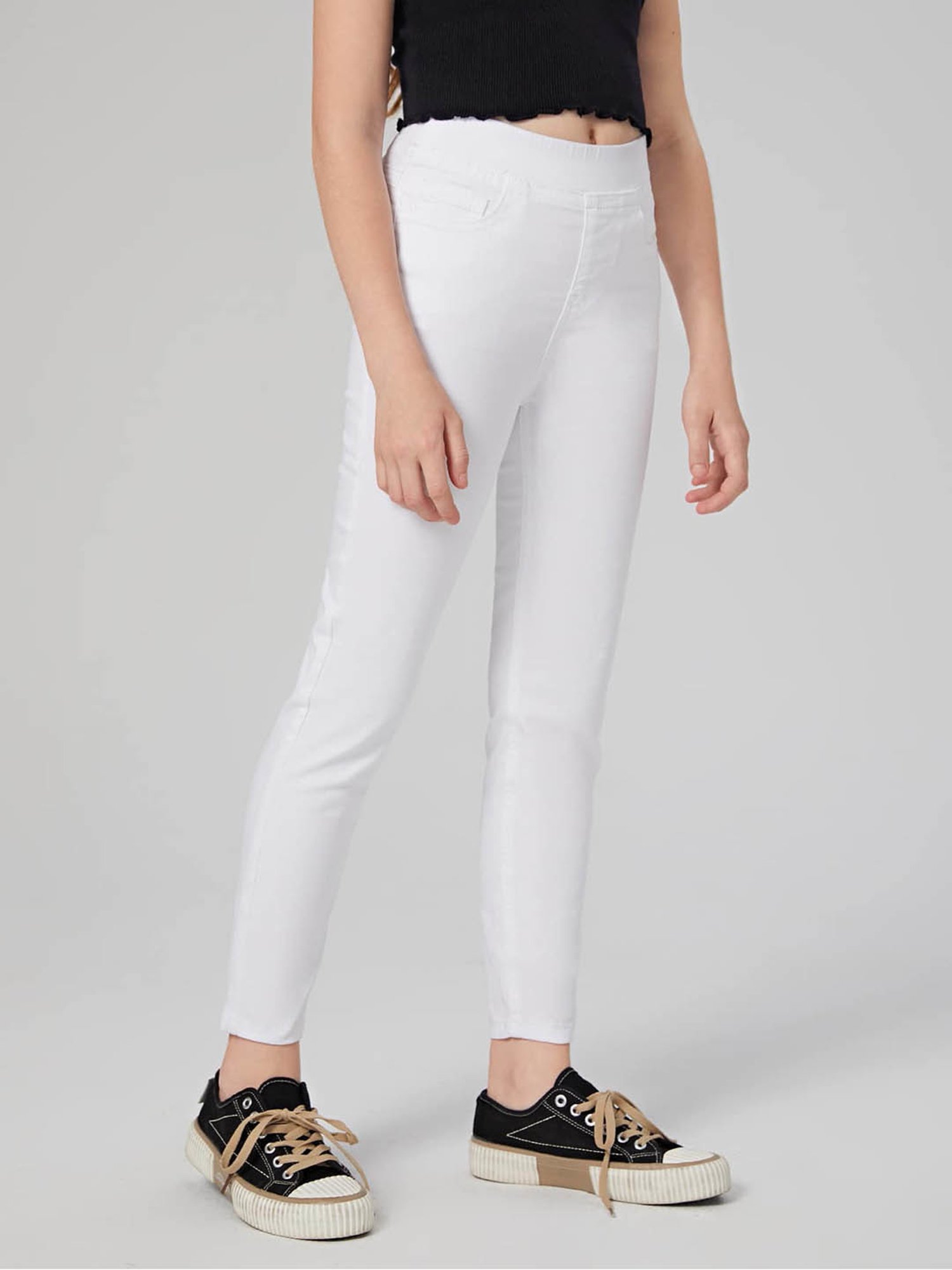 Kotty Girls White Solid Jeans