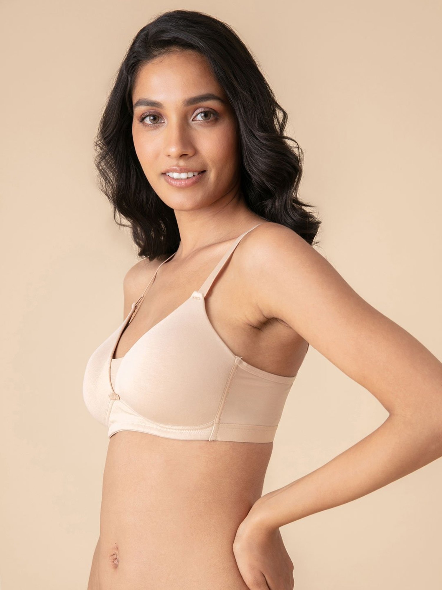 Nykd Beige Breathe Cotton Non Wired Padded T-Shirt Bra