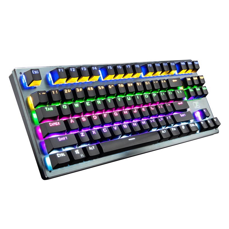 Bluetooth Mechanical Gaming Keyboard with LED Backlit 87 Anti-Ghosting Key Wired/Wireless USB Receiver Rechargeable Keyboard for PC Mac Gamer