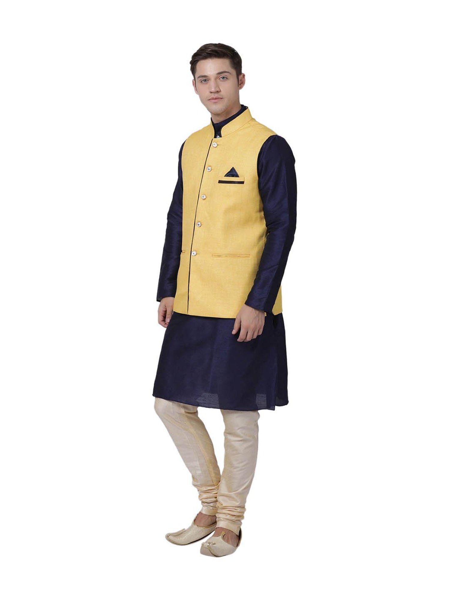 Vastramay White Cotton Straight Fit Embroidery Ethnic Suits