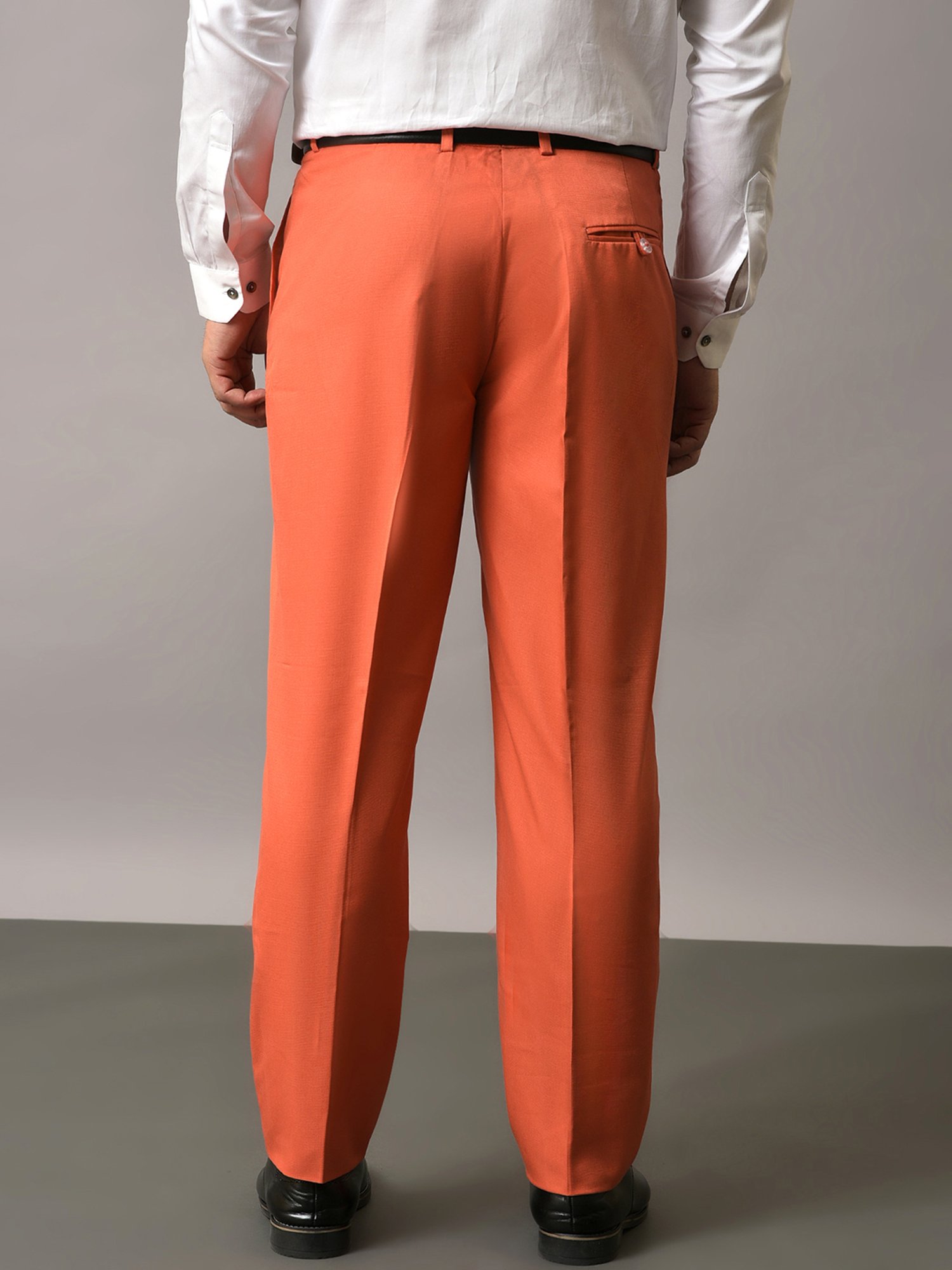 Hangup Peach Regular Fit Flat Front Trousers