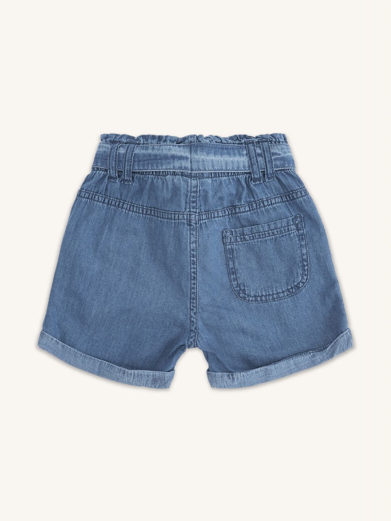 Pantaloons Baby Blue Cotton Regular Fit Shorts