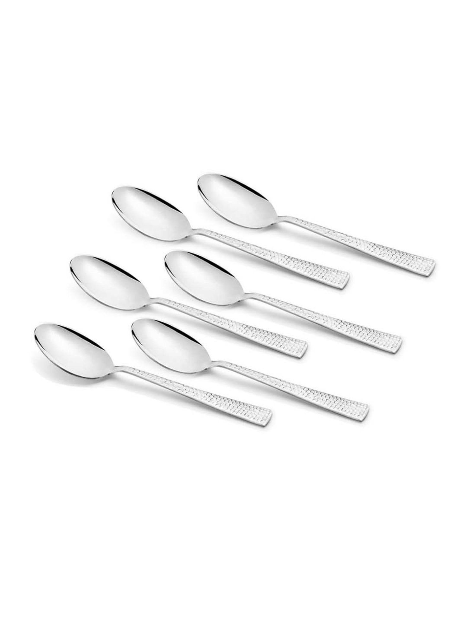 FnS Helios Silver Stainless Steel Baby Spoon - Set of 6