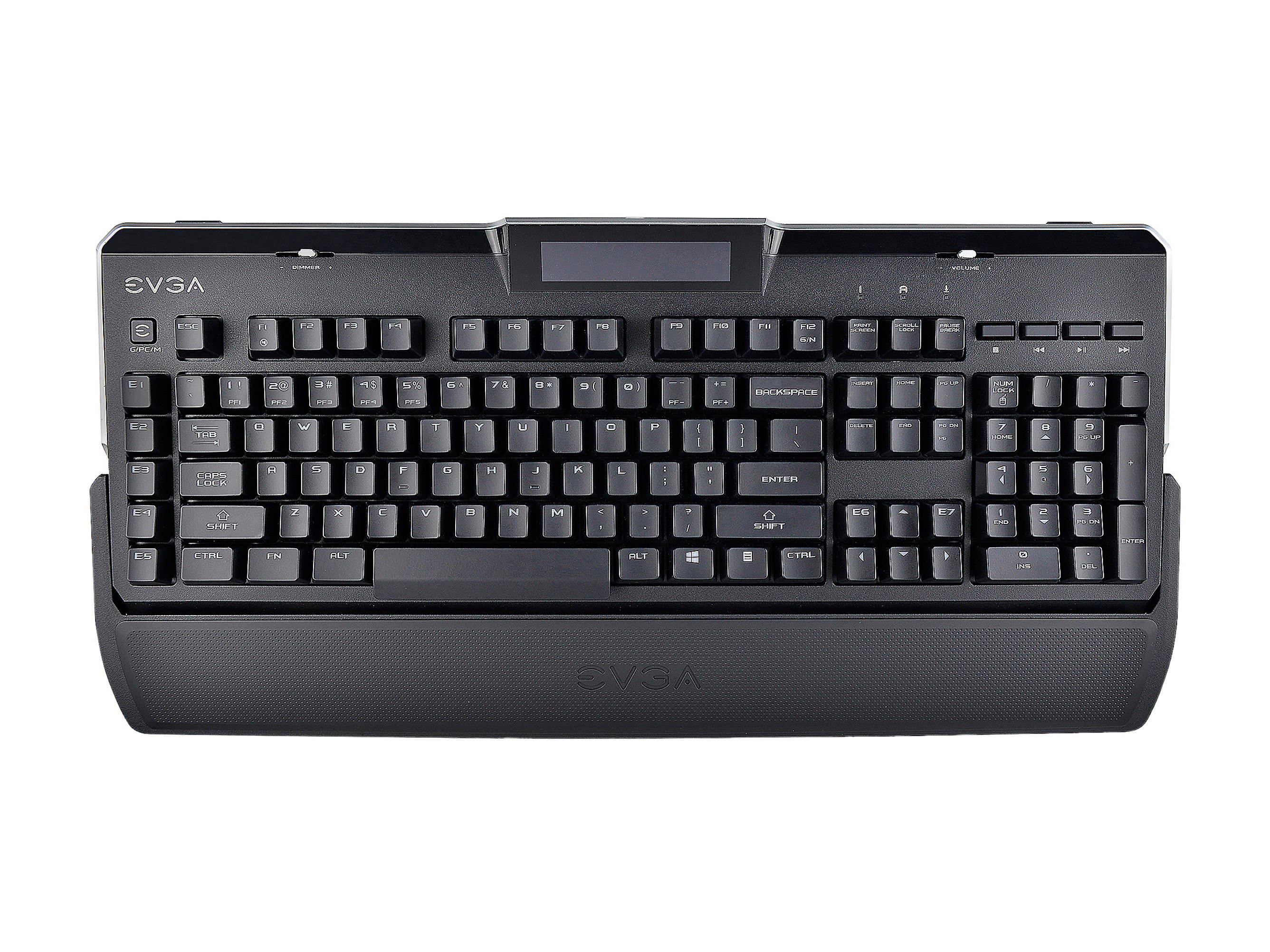 EVGA Z10 Gaming Keyboard, Red Backlit LED, Mechanical Blue Switches, Onboard LCD Display, Macro Gaming Keys