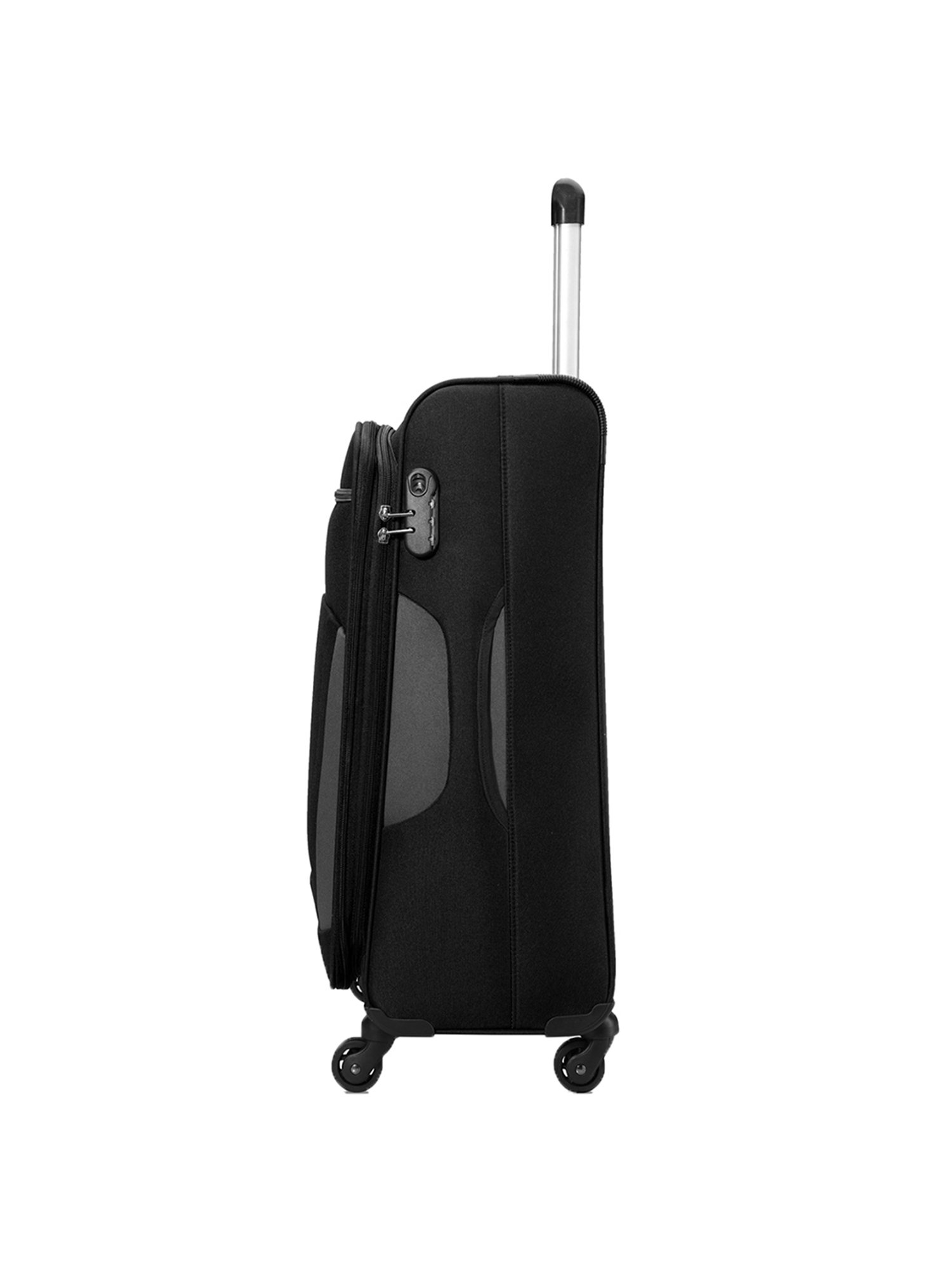 Carriall Black 4 Wheel Medium Soft Cabin Trolley Pack of 2 - 68 cm