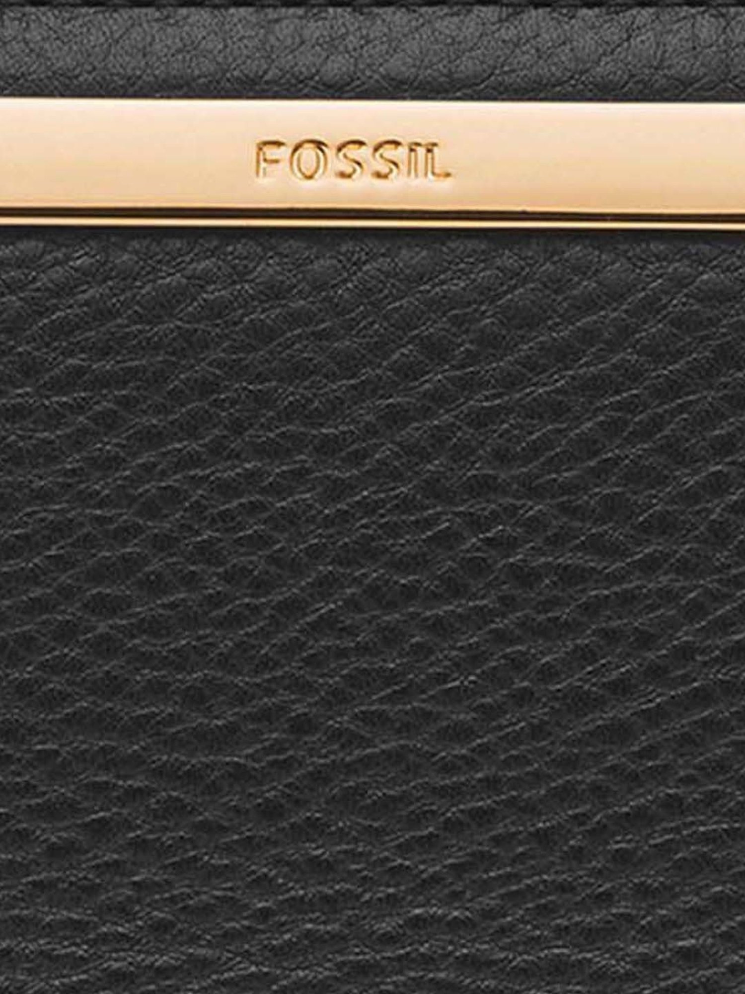 Fossil Liza Black Solid Zip Around Wallet for Women