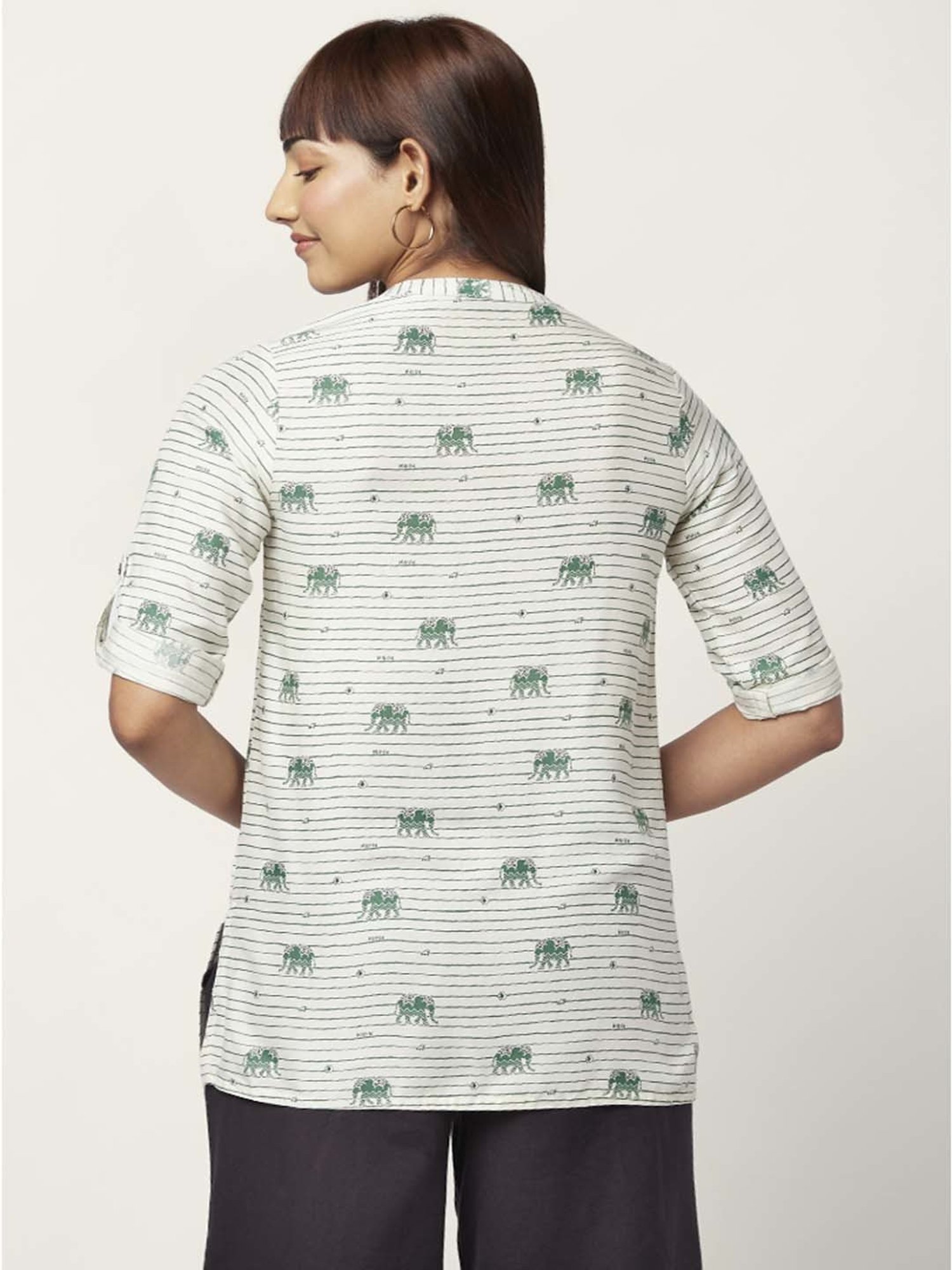 Akkriti by Pantaloons Off-White Printed Tunic