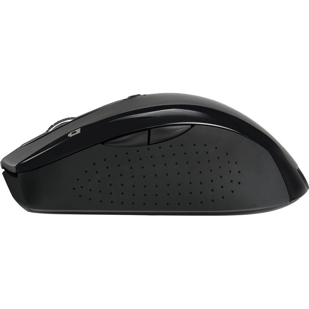 Adesso iMouse M20B - Wireless Ergonomic Optical Mouse - Optical - Wireless - Radio Frequency - Black - USB - 1600 dpi - Scroll Wheel - Right-handed Only