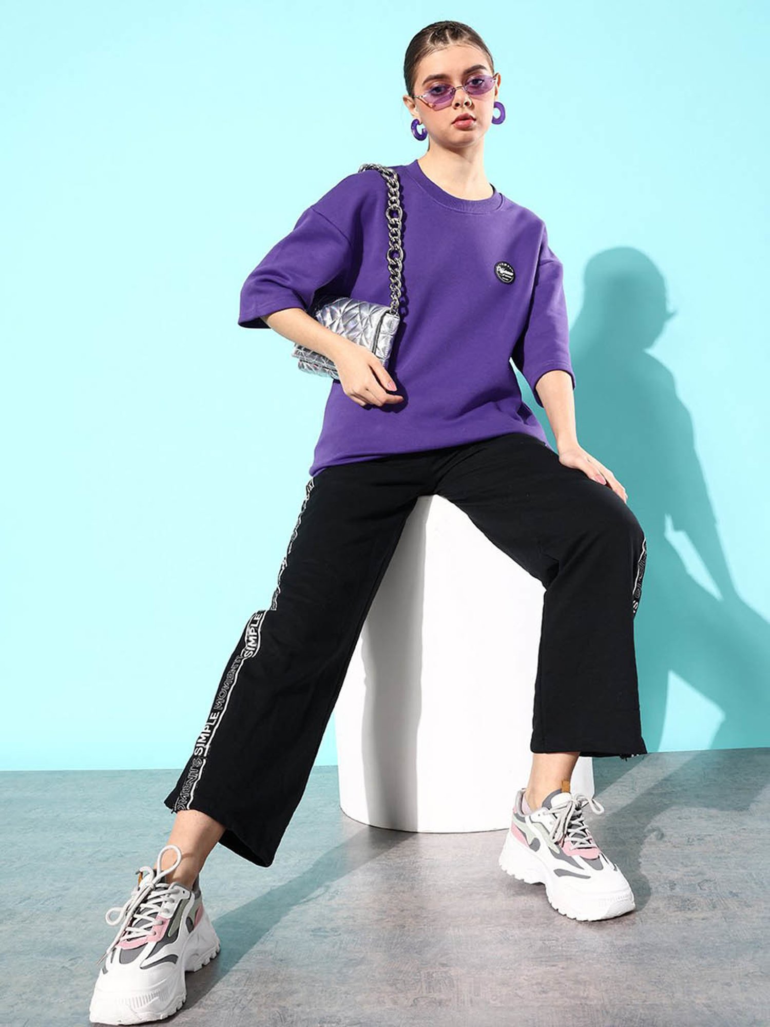 Difference of Opinion Violet Fleece Oversized Sweatshirt