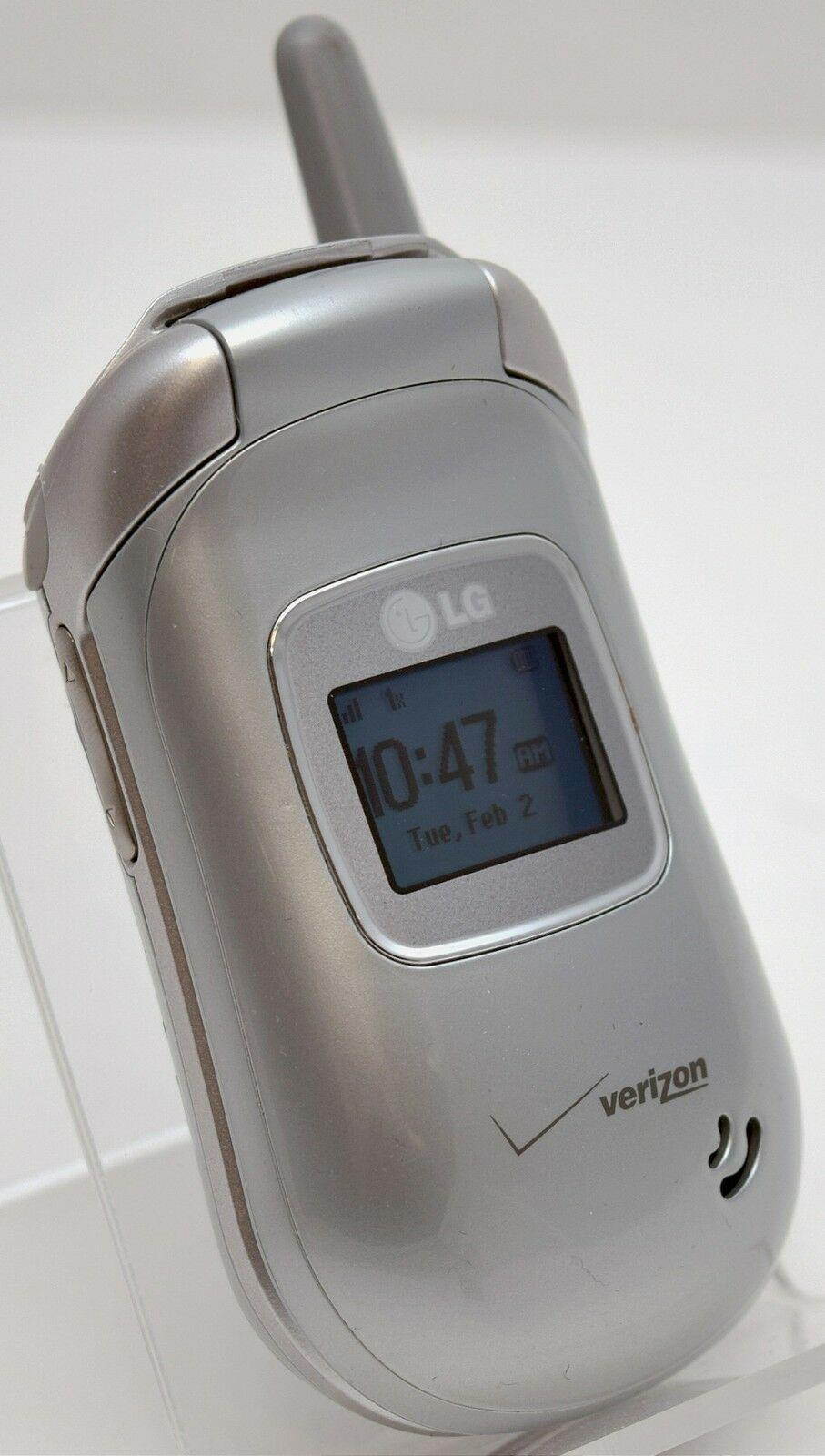 LG VX3450 Verizon Silver Flip Cell Phone Speakerphone Alarm Tip Calculator 2G