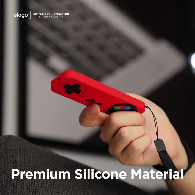 elago R4 Retro Apple TV Remote Case Compatible with Apple TV Siri Remote 1st Generation - Classic Controller Design [Non-Functional], Lanyard Included [US Patent Registered] (Red)