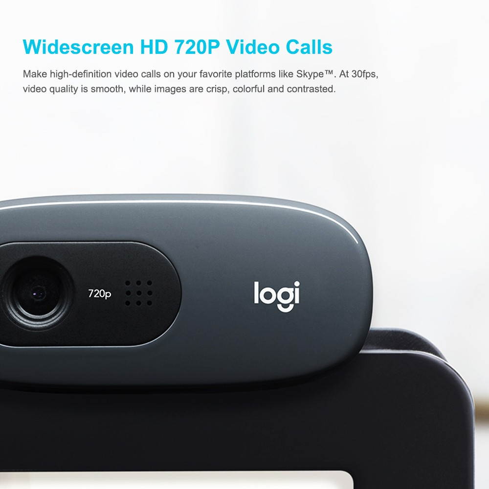 Logitech C270 HD 720p Widescreen Video Webcam Computer Laptop PC Camera for Video Calling and Recording