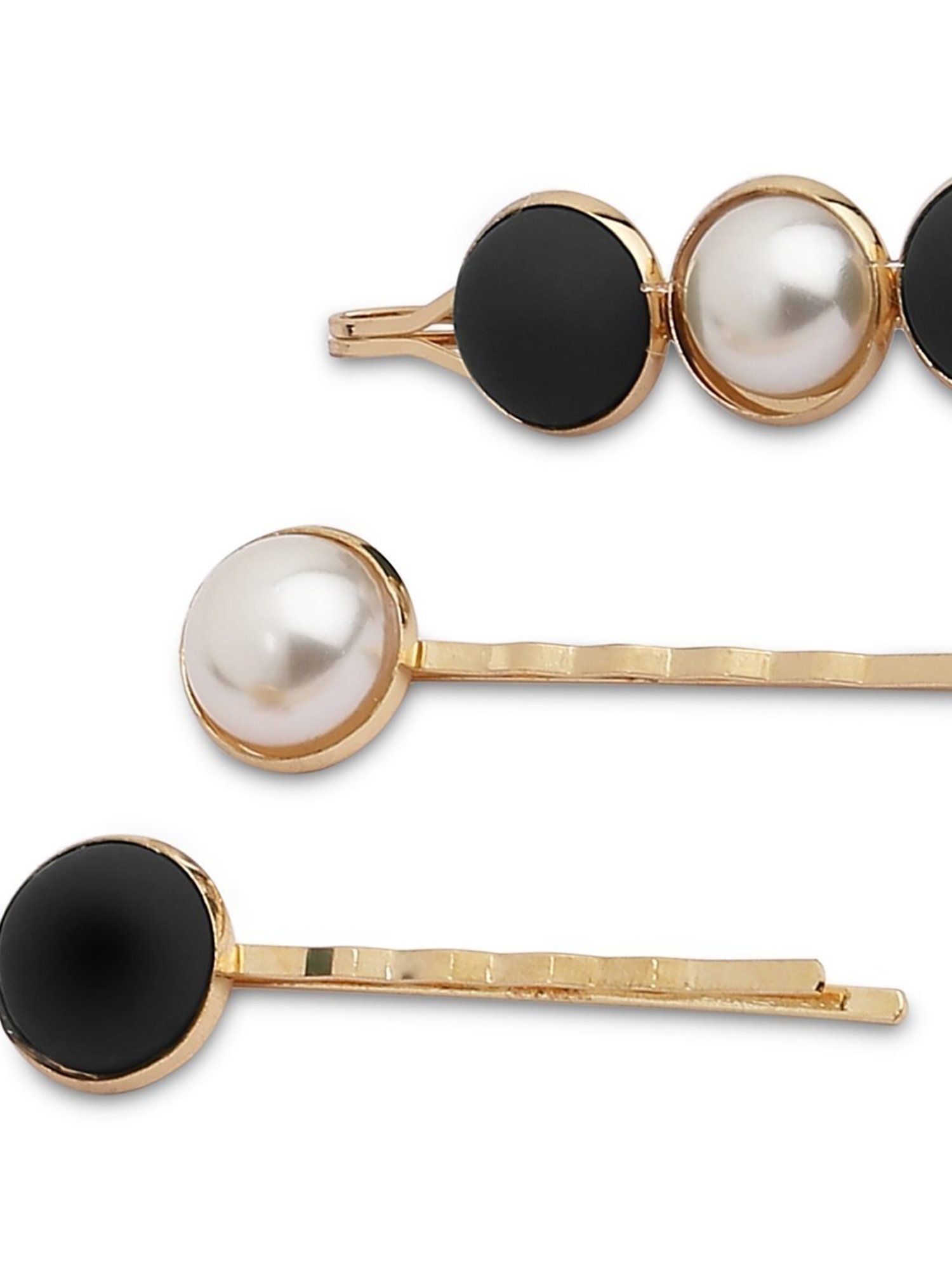 Golden Embellished Hair Clip - Set of 3