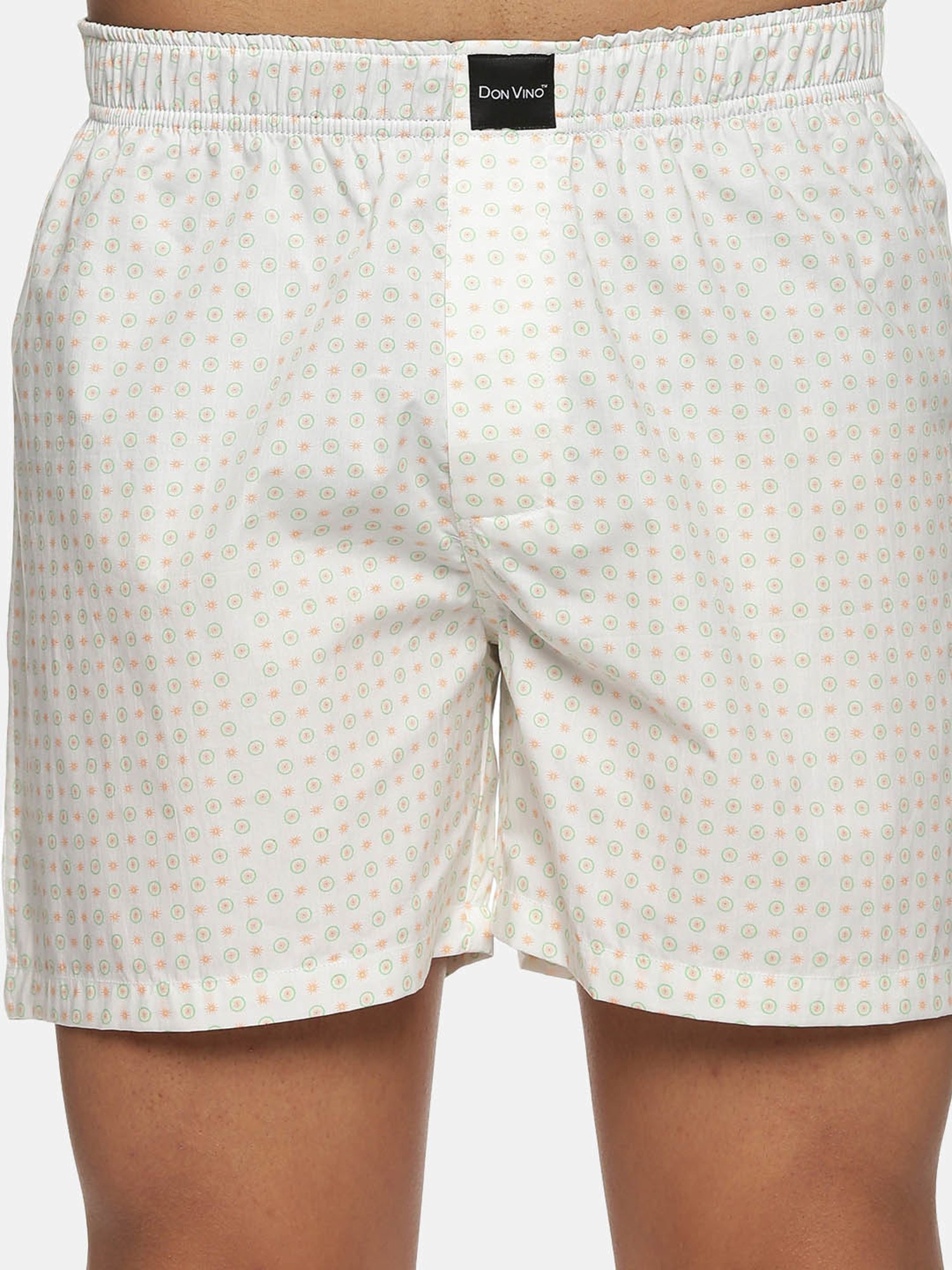 Don Vino Cream Regular Fit Printed Boxers