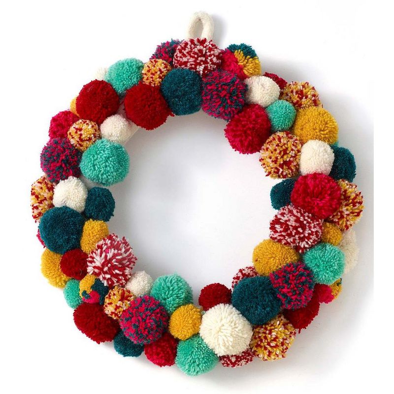 VivaTerra Multi-colored Pom Pom Wreath