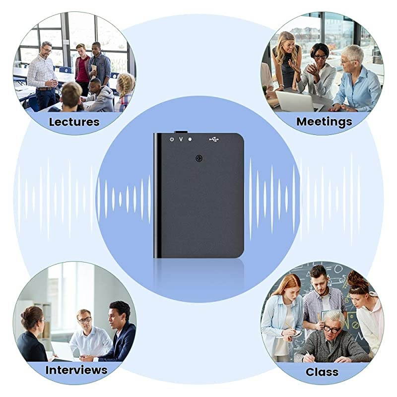 Mini Voice Recorder with Playback Voice Activated Recorder with USB Charge Portable Recording Device for Lectures Meetings Interviews Learning