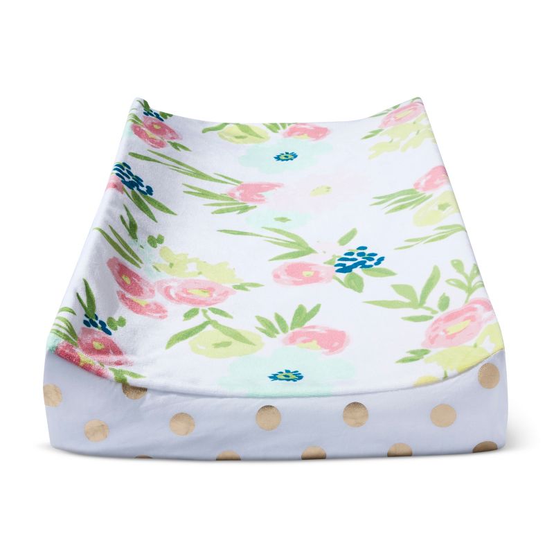 Plush Changing Pad Cover Floral - Cloud Island™ Gold