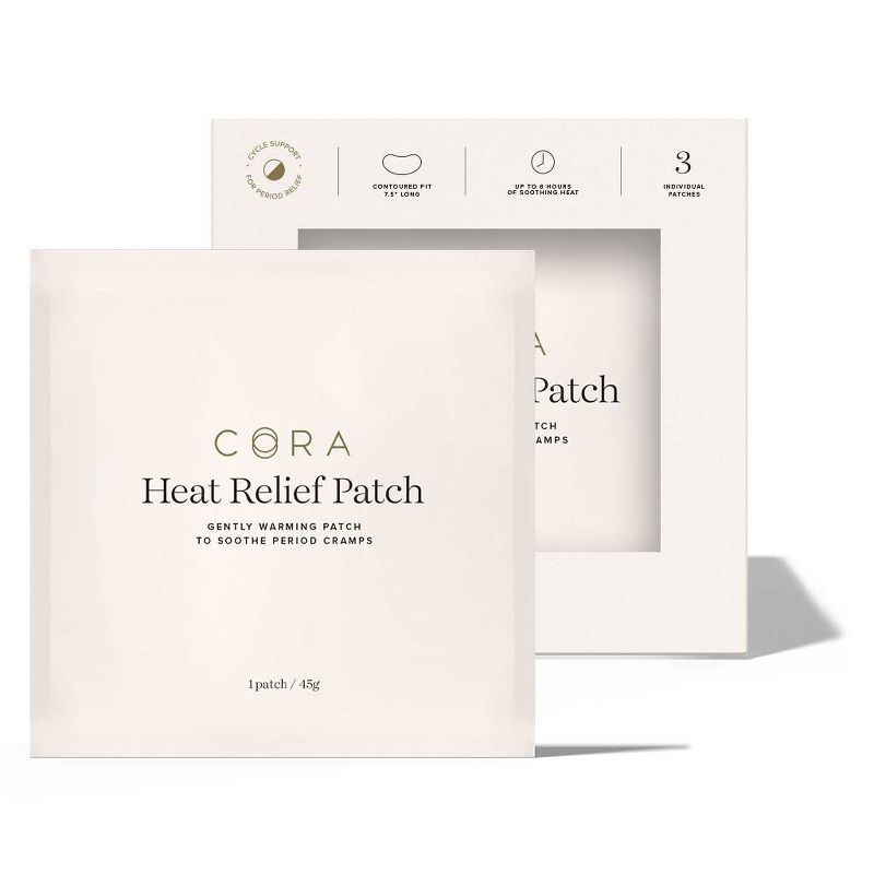 Cora Heat Relief Naturally Activated Carbon Heating Patches - 3ct