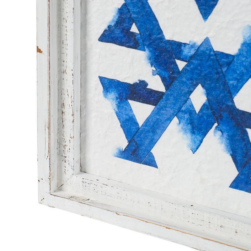 Set of 2 Decorative Wall Arts White/Indigo - A&B Home