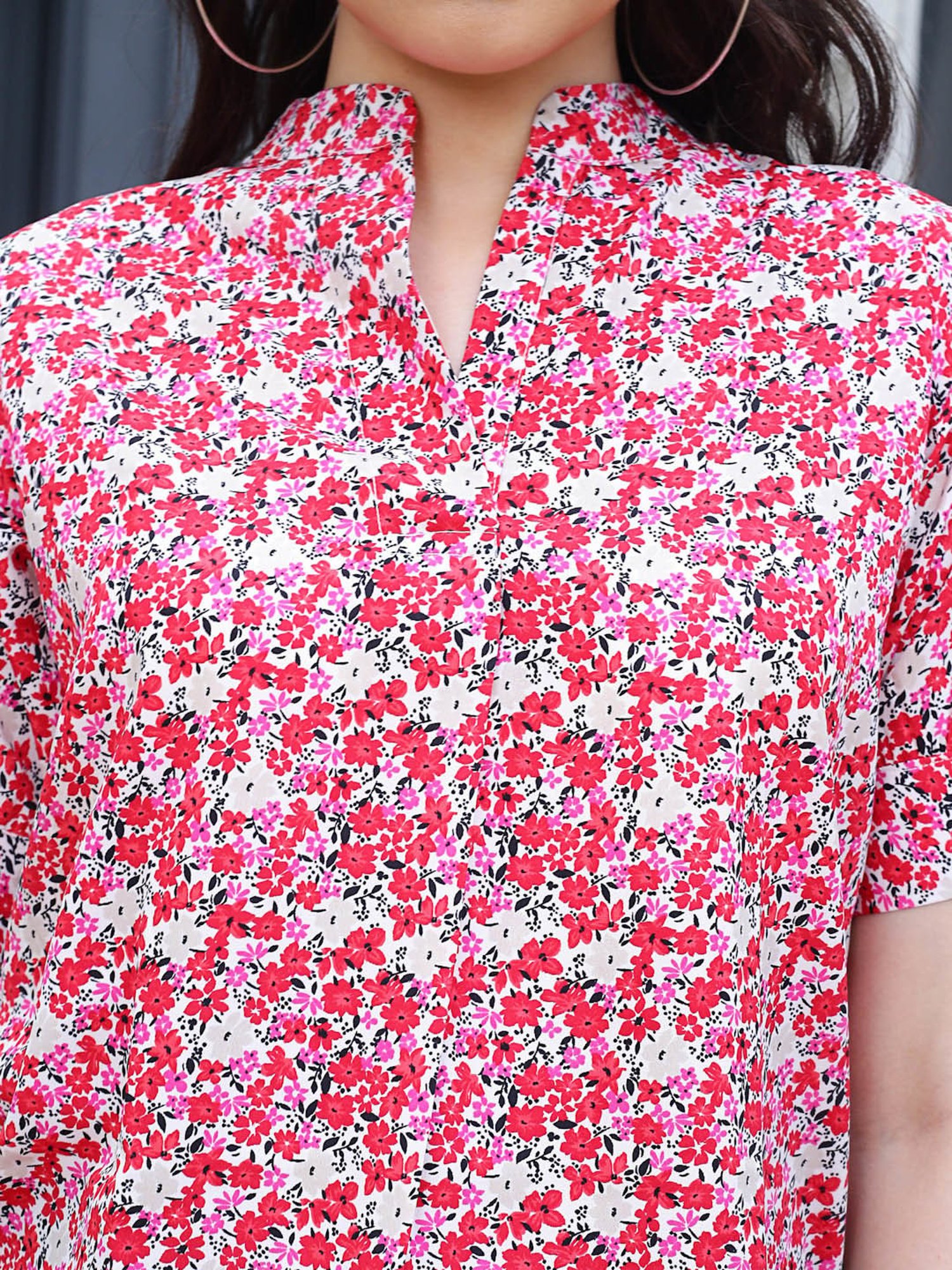Sera Fuchsia Floral Print Top