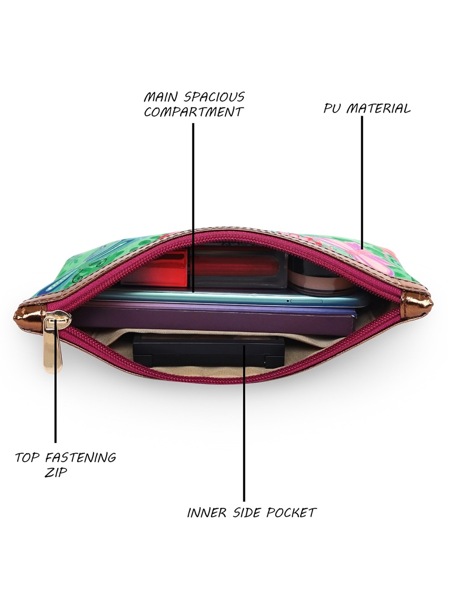 Sabhyata Eye Multicolor Printed Small Pouch for Women