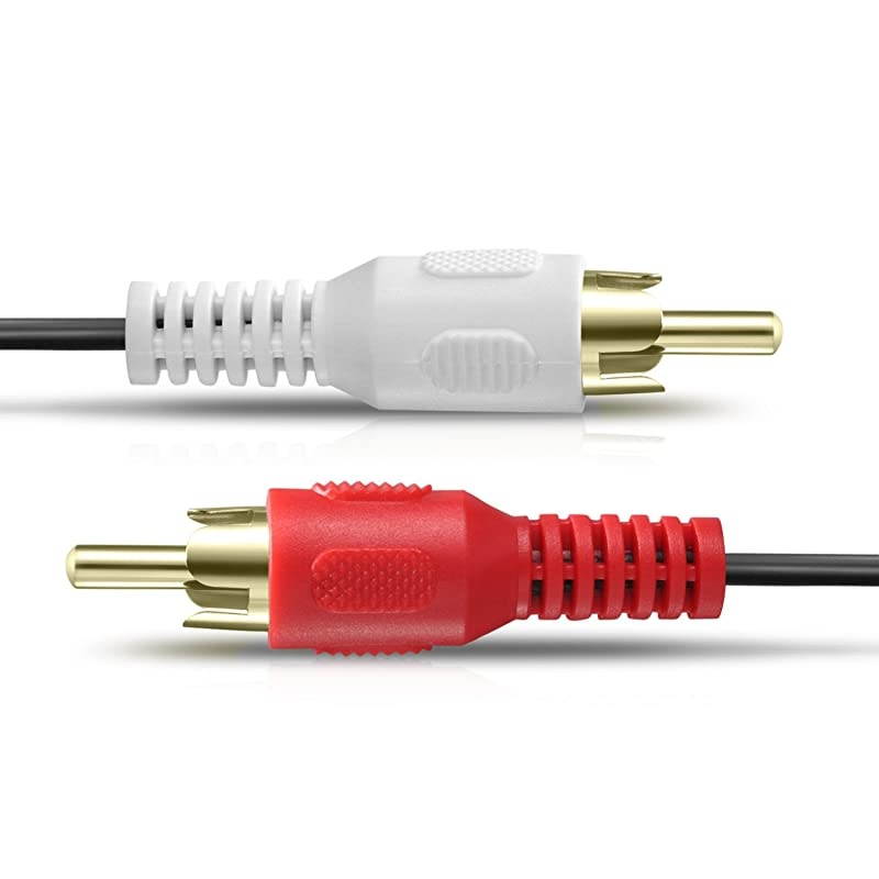 2-RCA Male to 2-RCA Male (6 FT),  Dual 2 RCA Cable, Stereo Audio 2RCA Cord Male to Male Connector