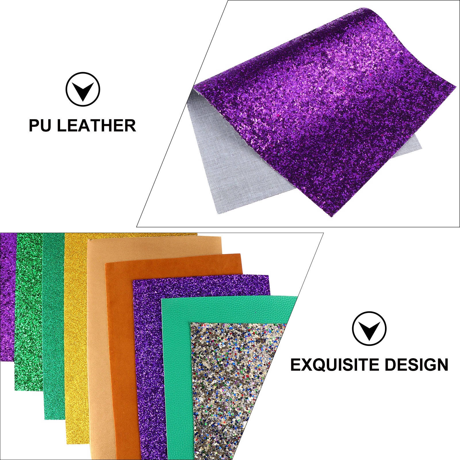 9pcs Carnival Decor Leather Fabric Sheets Glitter Printed Jewelry Making Sheets
