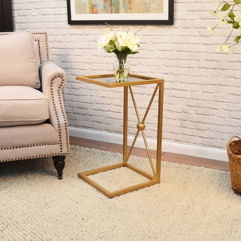 Marlow C Table with X Base Black/Gold - Carolina Chair & Table