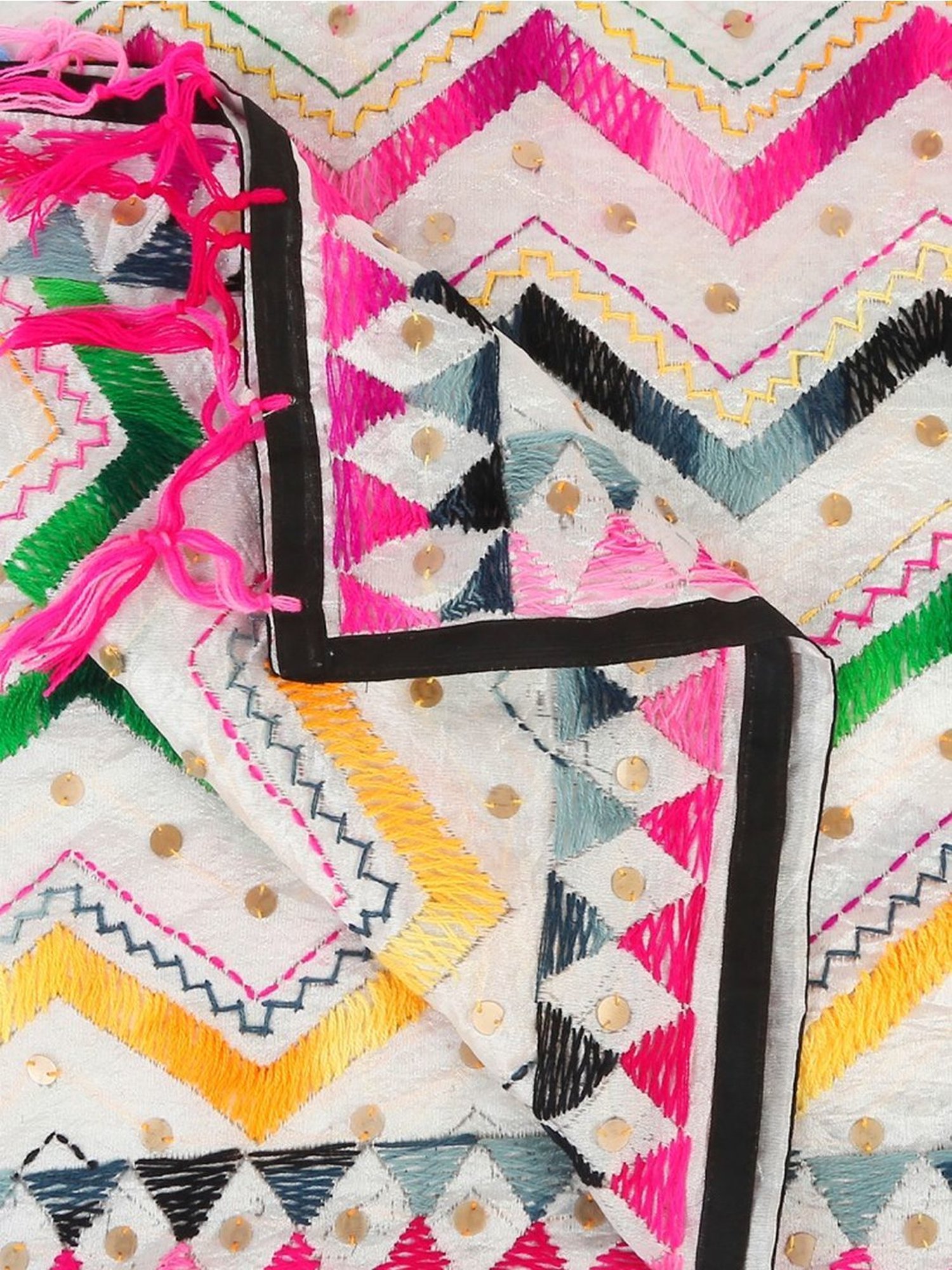 Dupatta Bazaar White Embroidered Dupatta