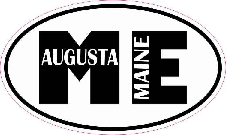StickerTalk Oval ME Augusta Maine Vinyl Sticker, 5 inches by 3 inches