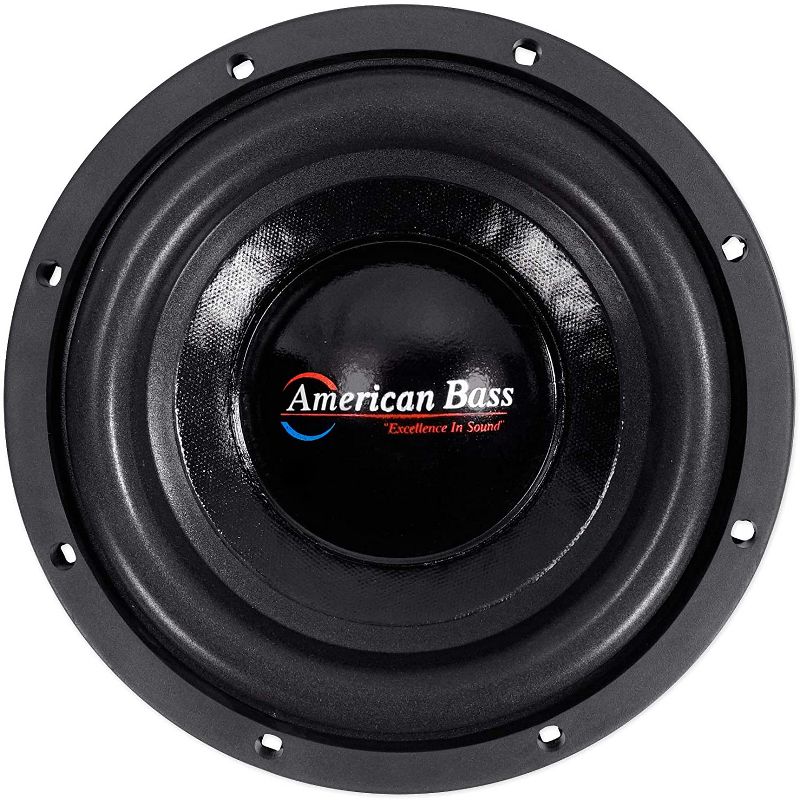American Bass XD 844 8 Inch Dual 4 Ohm Voice Coil 600 Watt Max Power Subwoofer Speaker with 90 Ounce Magnet and Carbon Fiber Non Pressed Paper Cone