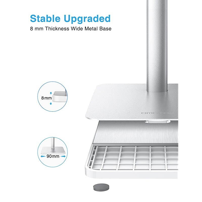 Cell Phone Holder for Desk  Cell Phone Stand Dock Adjustable Angle 545&deg; for Office Kitchen Movies Compatible with iPhone 1111 ProXs MaxSe2 and All Smartphones 3570 Inch Silver