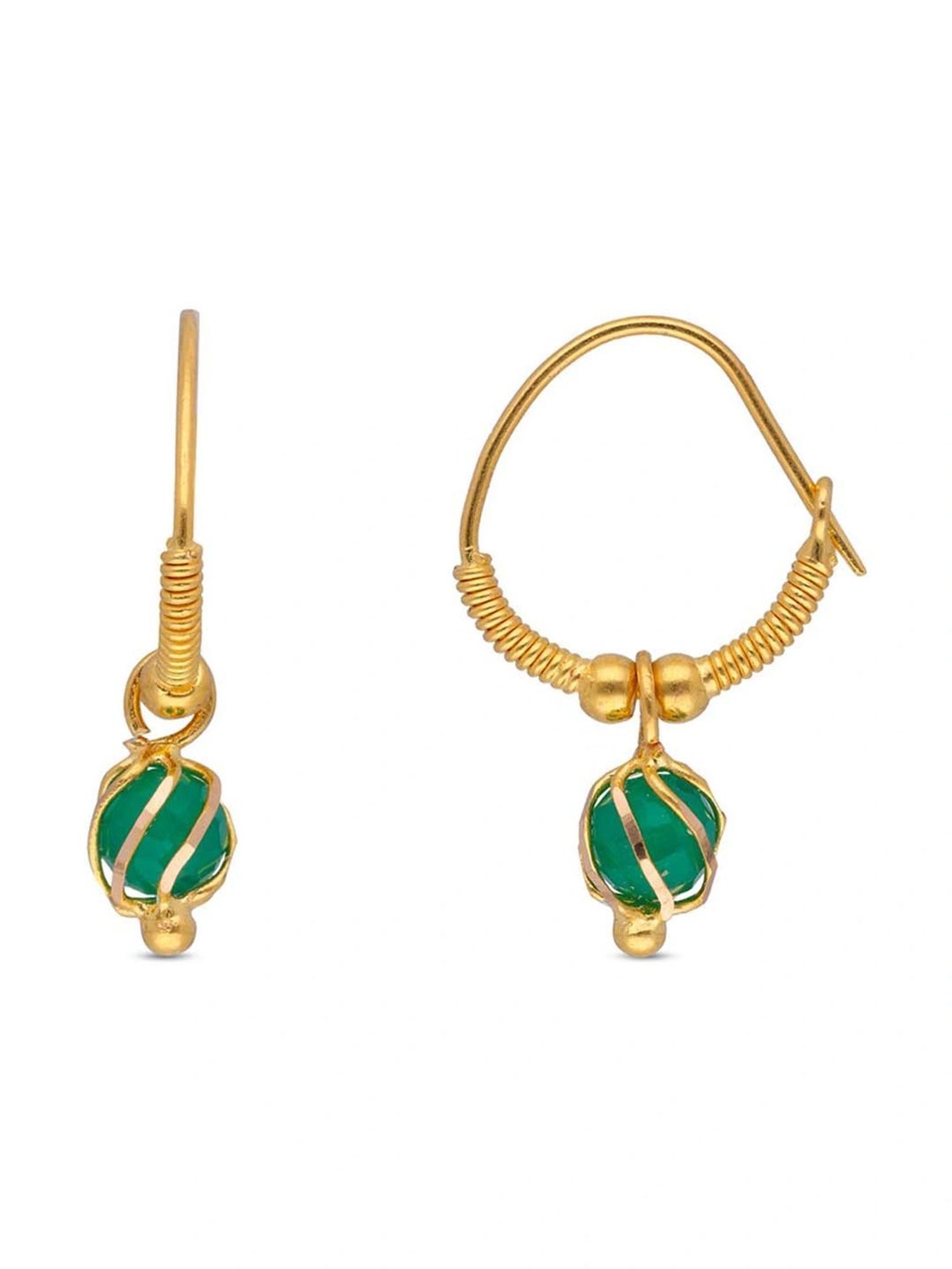 CKC Boho Chic: Piercing Gold Hoops with Colorful Bead Danglers