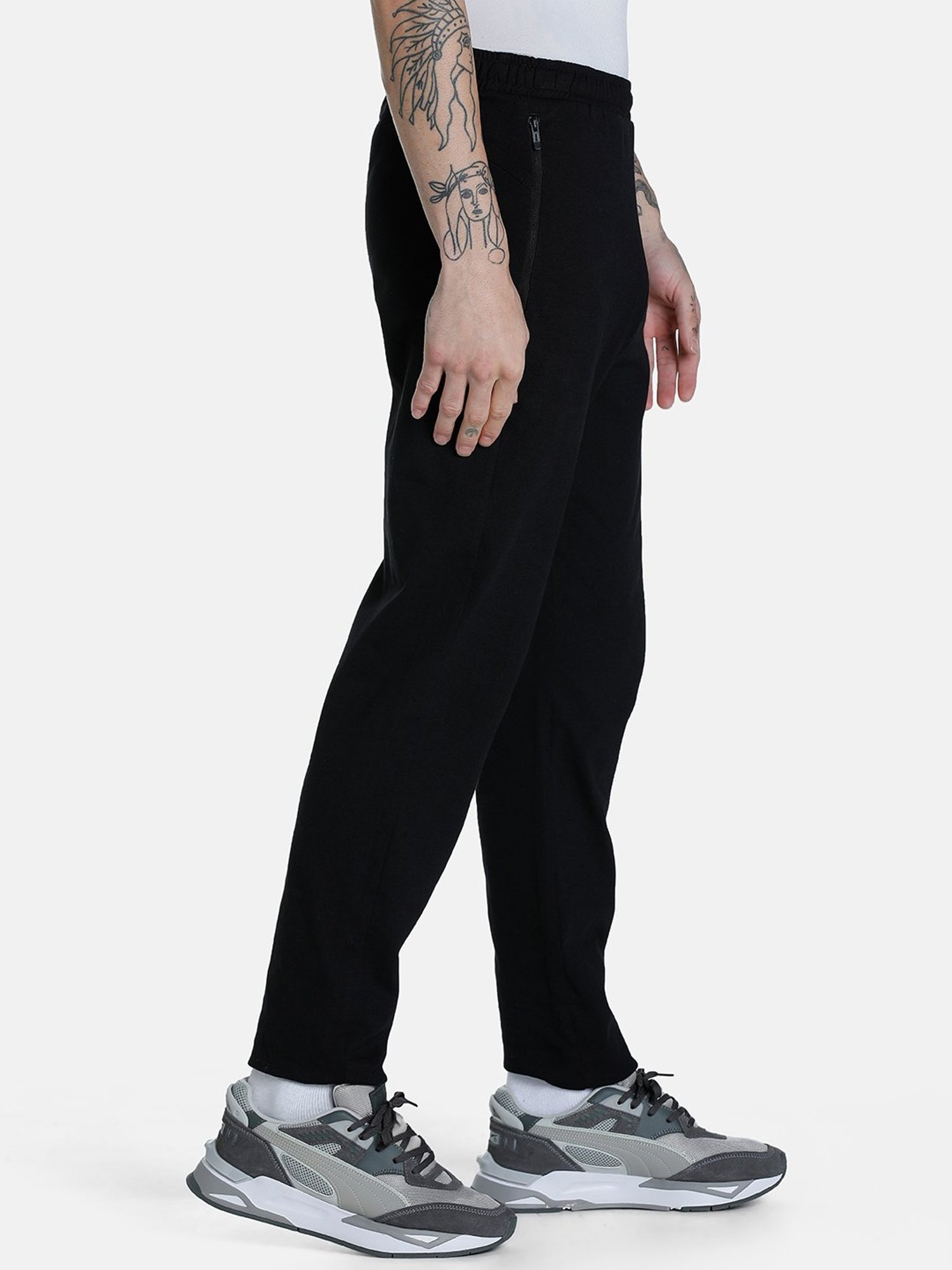 Puma Essentials Black Cotton Slim Fit Track Pants