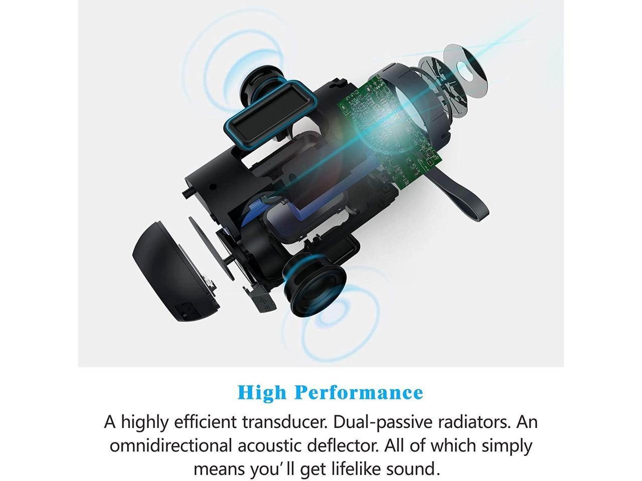 COMISO Waterproof Bluetooth Speakers Outdoor Wireless Portable Speaker with 20 Hours Playtime Superior Sound for Camping, Beach, Sports, Pool Party, Shower (Dark Grey)