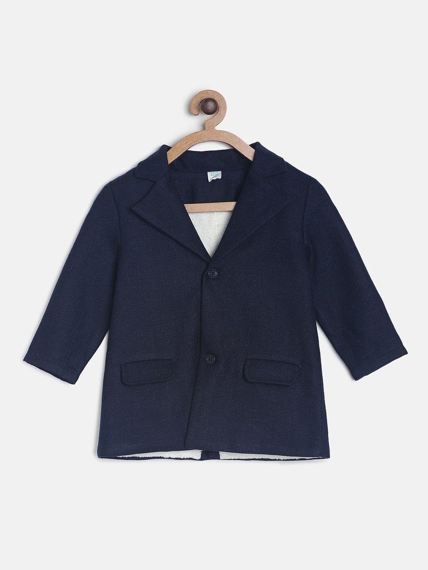 MINIKLUB Kids Navy Solid Full Sleeves Coat
