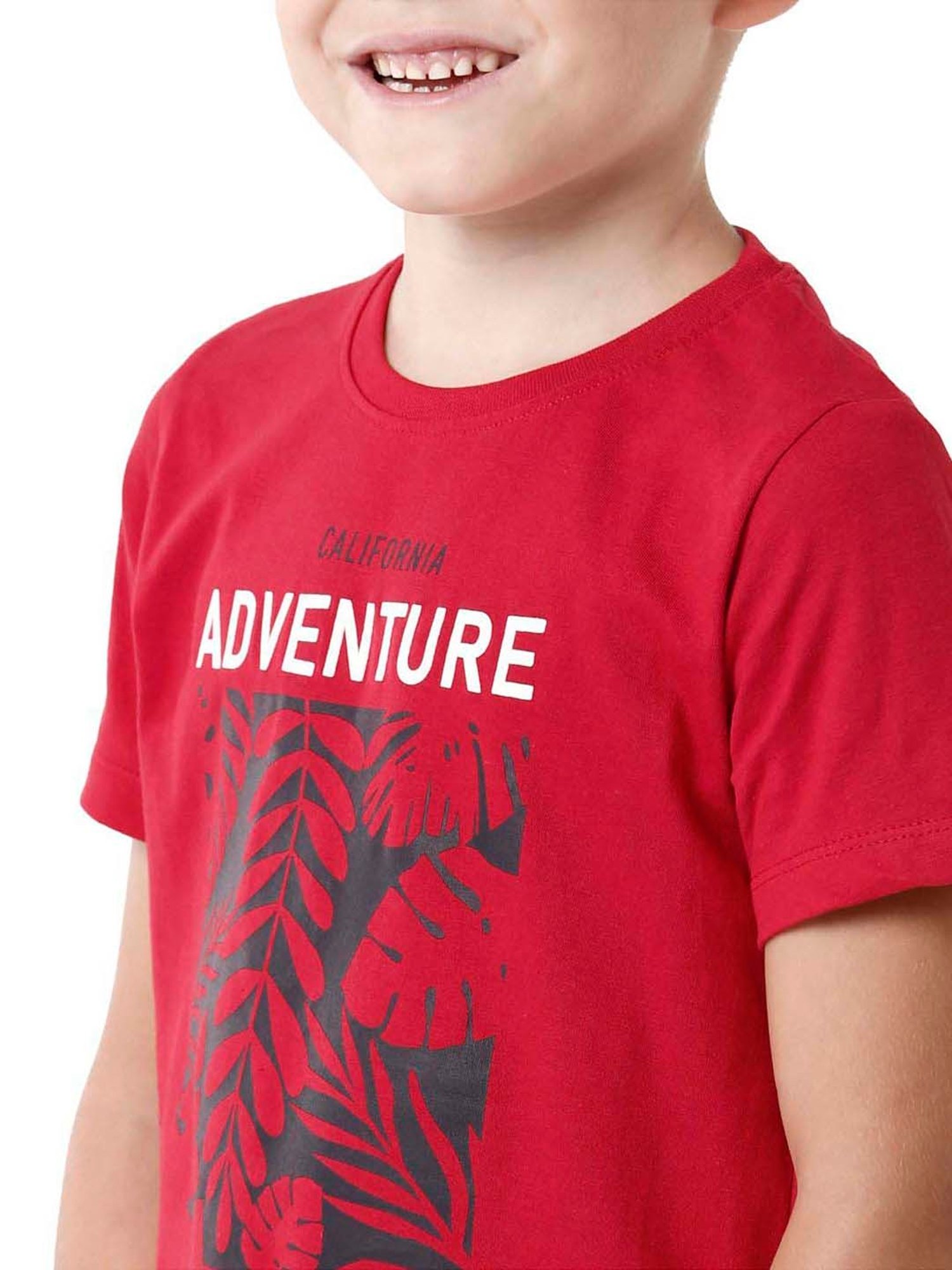 Kate & Oscar Kids Red Cotton Printed T-Shirt
