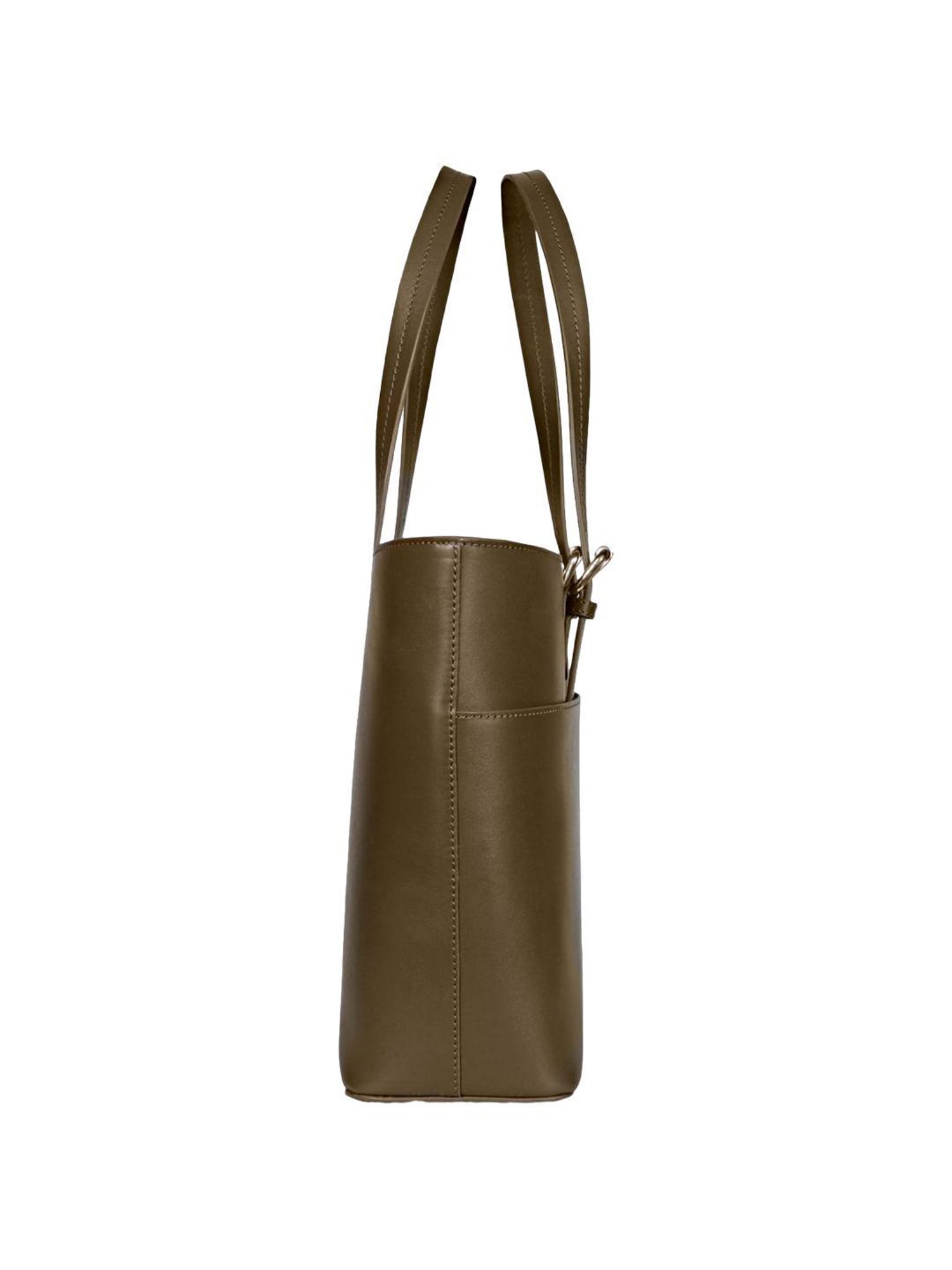 Favore Dark Brown Solid Medium Tote Handbag