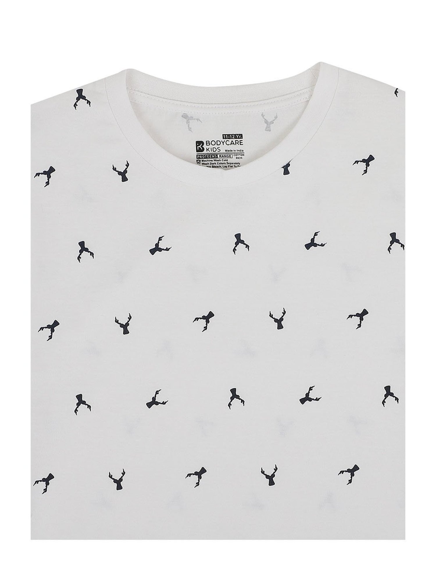 Bodycare Boys White Printed T-Shirt