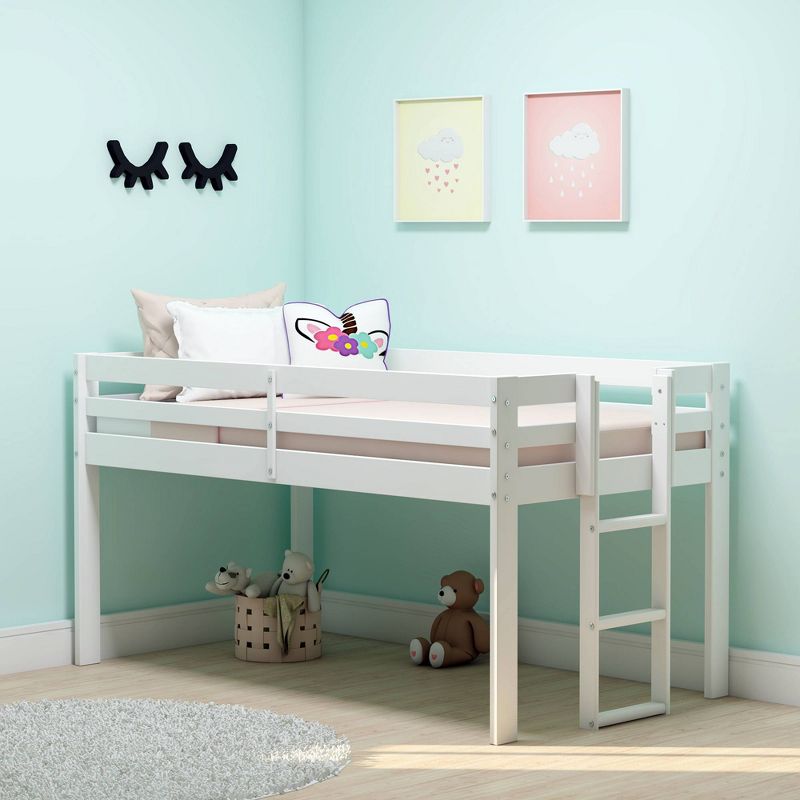 Twin Augusta Wood Junior Loft Bed White - Alaterre Furniture