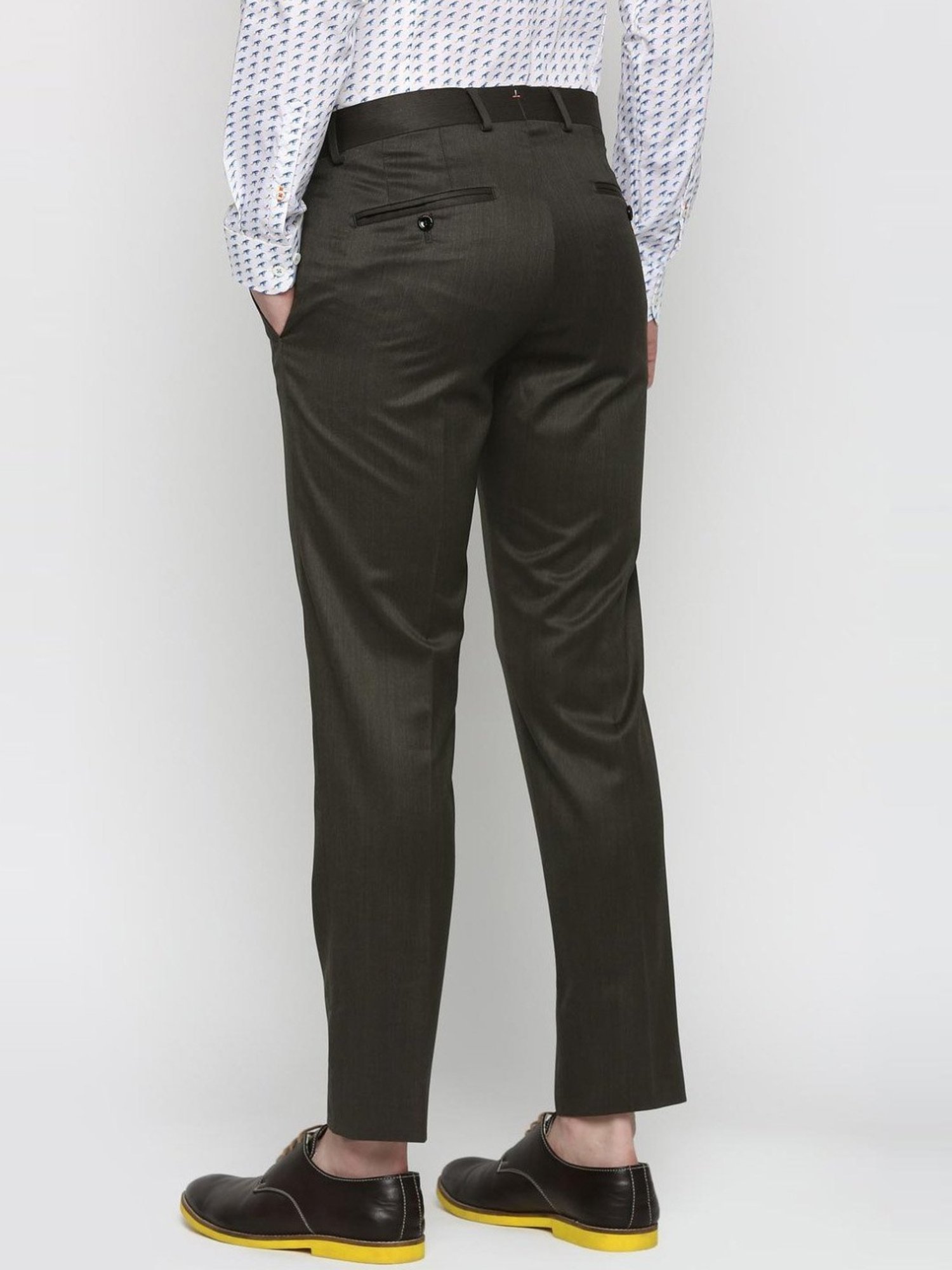 Simon Carter London Black Slim Fit Flat Front Trousers