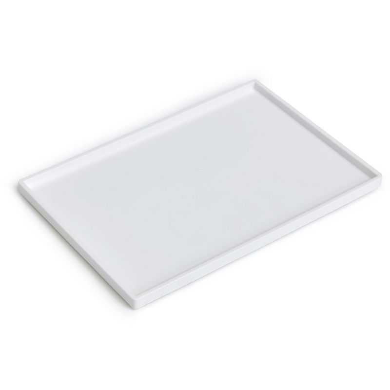 TRU RED Slim Stackable Plastic Tray, White TR55265 