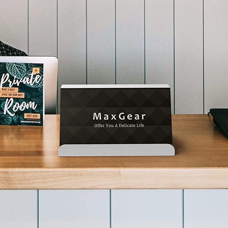 Business Card Holder for Desk Business Card Display Holders Metal Business Cards Stand Desktop Name Card Organizer, Capacity: 50 Cards, 3 Pack, Rose Gold, Brushed Stainless Steel