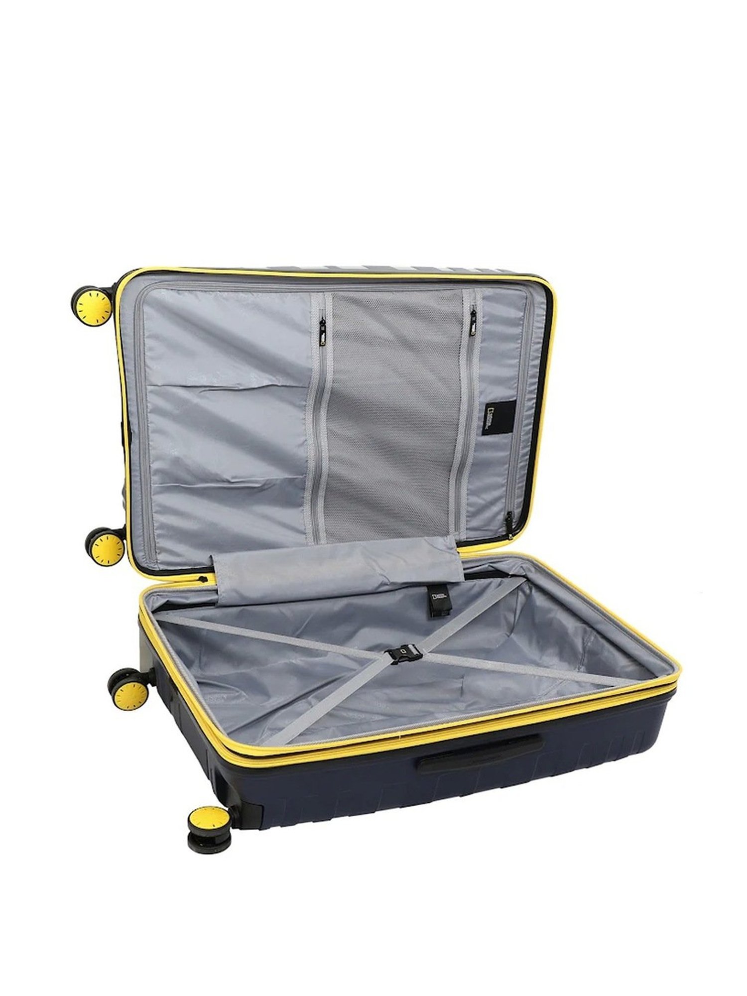 National Geographic Gibraltar Navy Medium Hard check In Trolley - 24 Inch