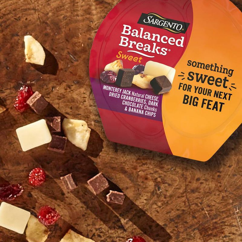 Sargento Sweet Balanced Breaks Monterey Jack Cheese, Dried Cranberries, Dark Chocolate & Banana Chips - 3pk