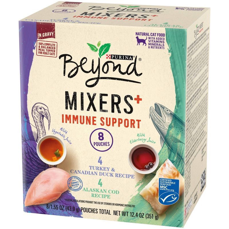 Purina Beyond Mixers Immune Support Poultry & Fish In Gravy Wet Cat Food - 1.55oz/8ct