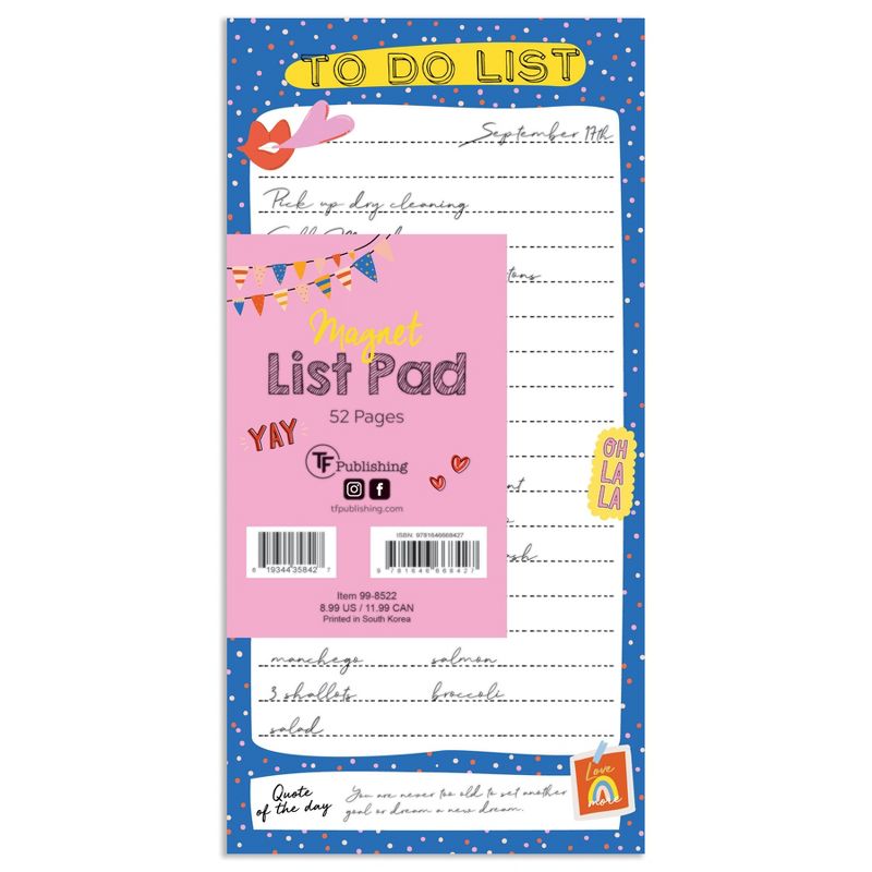 Undated 4" x 8" Blue La La Magnet List Pad - The Time Factory
